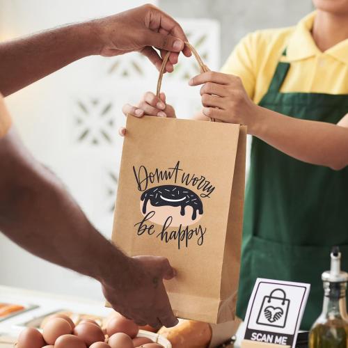 10x5x13 TOMNK 100pcs Brown Paper Bags with Handles Assorted Sizes Mixed Sizes Bulk Kraft Paper Gift Bags for Business, Shopping, Retail