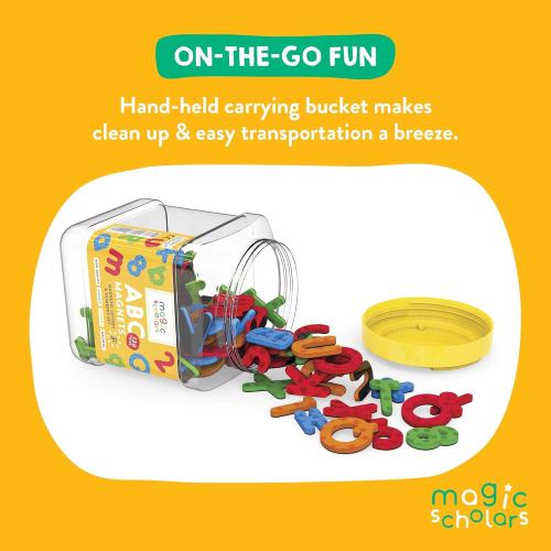 Magic Scholars ABC Magnetic Letters for Toddlers (3  Years) 130 Pcs Alphabet Magnets and Magnetic Numbers Gift Set, Large Letter Magnets for Fridge, ABC Magnets Educational Toy