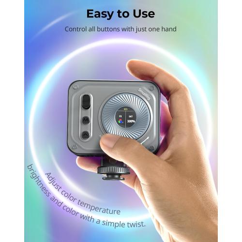SMALLRIG Vibe P108 Pro RGB Video Light, Portable Led Camera Light for Photography, Cold Shoe Light, CRI95 , 2500-6500K, 12 Effects, Fill Light Accessories for Content Creator, Streaming