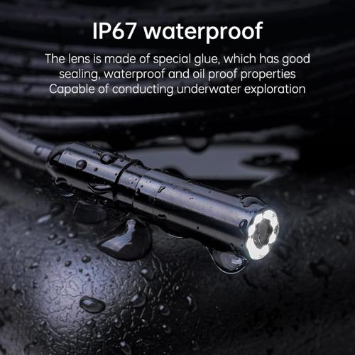 Dual Lens Endoscope Camera with 8 LED Lights, Inspection Borescope Camera with 4.3 IPS 1080P HD Screen, 16.4FT Semi-Rigid Cord Cable Bore Scope, IP67 Waterproof for Sewer Car Wall Plumbing HVAC