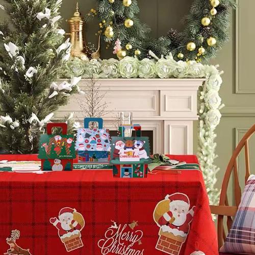 Suponey Christmas Gift Boxes,12pcs Christmas Treat Boxes Santa Candy Box Xmas Party Favor Box for Holiday Gift Wrapping Home Decoration