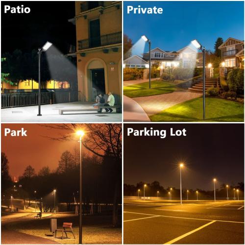 Street Light Pole 13Ft Tall, Solar Split Street Lamp Post for Outdoor Light Galvanized Heavy-Duty Metal Light Pole with Mounting Steel Anchors for Patio, Street Basketball Courts