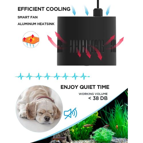 Lominie Aquarium LED Light 10 Gallon Fish Tank Light Timer Clip on Aquarium Lamp Full Spectrum 80W 6500k for Freshwater Refugium Cube Tank with Gooseneck