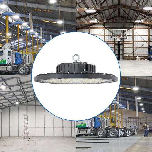 Set of 6 Pack UFO LED High Bay Light 250W, 35000 LM, 5000K with 5ft Power Cord, US Plug, Bright LED Shop Light for Basement Commercial Factory Garage Lighting, IP66 Waterproof, AC110-277V, ETL Listded