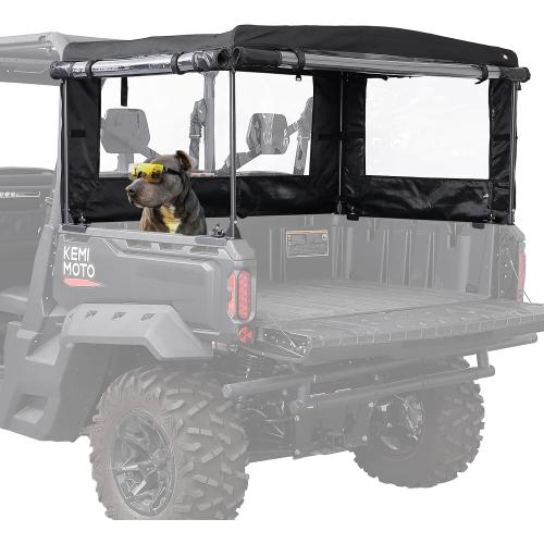 KEMIMOTO UTV Soft Cargo Camper Bed Cover Rack Compatible with Can-Am Defender & Defender Max 2016-2025 Rear Camper Top Canvas Cover Accessories