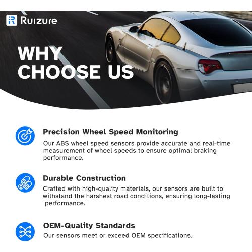 ABS Wheel Speed Sensor Front Rear Left Right fit for GMC Yukon XL 1500, Chevy Tahoe Suburban Avalanche, Cadillac Escalade 2007 2008 2009 2010 2011 2012 2013 2014, Driver Passenger, 4pcs