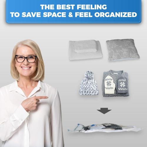 8-Pack Vacuum Storage Bags for Packing - Strong Vacuum Space Bags for Clothes - Premium Space Saver Quality - Size 28 x 20