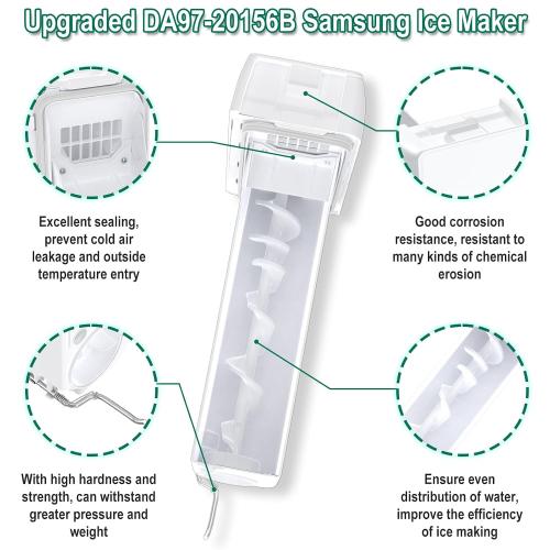 Upgraded DA97-20156A DA97-20156B Refrigerator Ice Bucket Replacement Compatible with Samsung Ice Maker Tray RF27T5201SR, RF28R7351SR, RF28R7201SR, RF28R7351SG Ice Tray Container Assembly