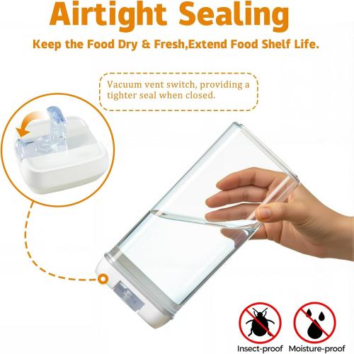 Airtight Food Storage Containers with Lids 7 pcs Plastic Kitchen and Pantry Organization Canisters for Cereal, BPA Free Kitchen Canisters for Spaghetti, Pasta, Dry Food, Flour and Sugar