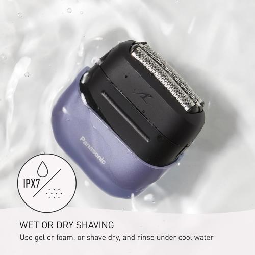 Color Purple Panasonic Swipe Right Travel Shaver for Women, Portable Electric Razor with USB-C Charging, 3-Blade Cutting System for Dry or Wet Use - ES-CM3A-V