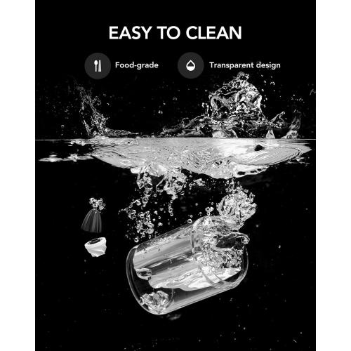 FORLIM Gravity Electric Salt and Pepper Grinder Set with Dust Cover LED Upgraded Batteries Powered Automatic Pepper Grinder Adjustable Coarseness, L Capacity for Kitchen Travel, White & Black