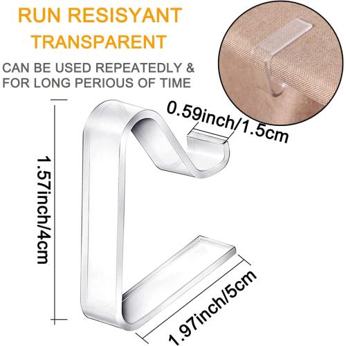 48 Pieces Transparent Clear Tablecloth Clips, Plastic Table Cloth Clips，Windproof Table Cover Holder Clamps，Table Cloth Holder for Christmas Home Wedding Party Indoor Outdoor Camping Picnic (Small)