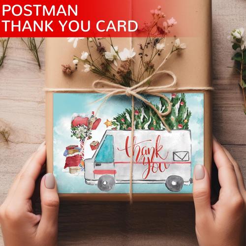 100 Pcs Christmas Mail Carrier Thank You Postcard Letter Carrier Thank You Card 4 x 6 Holiday Christmas Postcard for Postal Greeting Mail Customer Gift (Fresh Style)