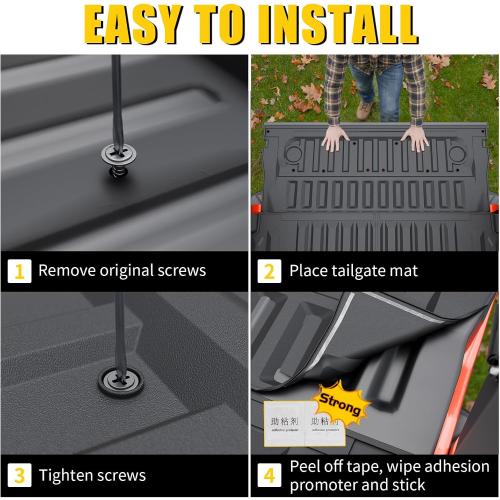 Truck Bed Mat Compatible with 2024 2025 2026 Ford Ranger 5FT Bed Liner Protector Tailgate Protector Cargo Mat TPE Cargo Linder for 2025 Ranger Accessories