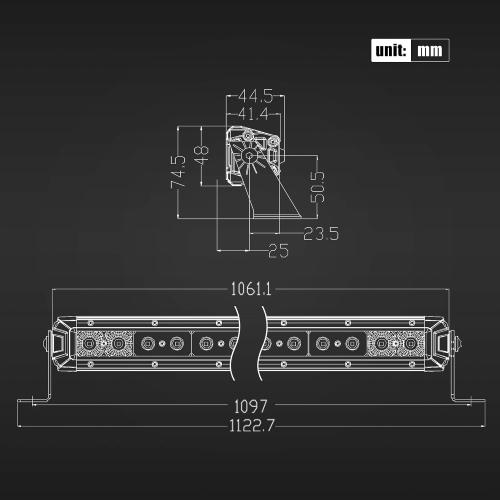 42 Inch LED Light Bar Single Row Flood & SpotBeam Combo 40000LM Off Road LED Light Bar Driving Light for Pickup SUV ATV UTV Truck Roof Bumper