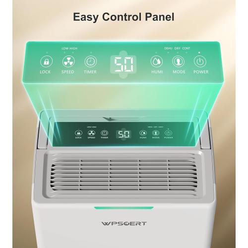 4000 sq.ft Dehumidifier for Basement, 45 Pint Dehumidifiers for Home with Drain Hose, WPSOERT Smart Compressor Dehumidifies for Large Room, Bedroom, 3 Modes, Intelligent Humidity Control, Auto Defrost