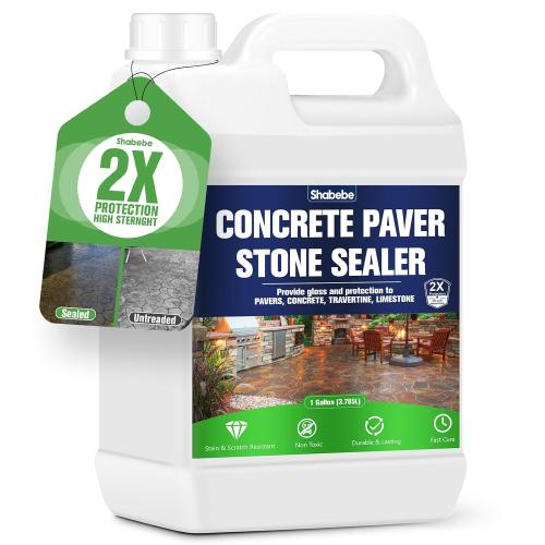 Color Enhance Sealer-1 Gallon, Wet Look Natural Stone Sealer with 2X Gloss Protection, Long-Lasting Color Enhancer Concrete & Paver Sealer for Outdoor & Indoor Floor, Brick, Driveways, Travertine