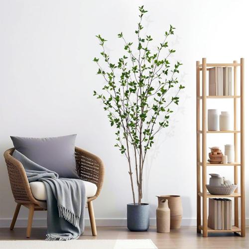 7ft Artificial Citrus Tree – Minimalist Faux Tree for Indoor Décor, Fake Critus Tree Perfect for Home, Office, Living Room, Bedroom & Porch