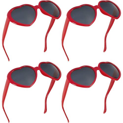 Blulu Neon Colors Heart Shape Sunglasses for Women Party Favors and Festival