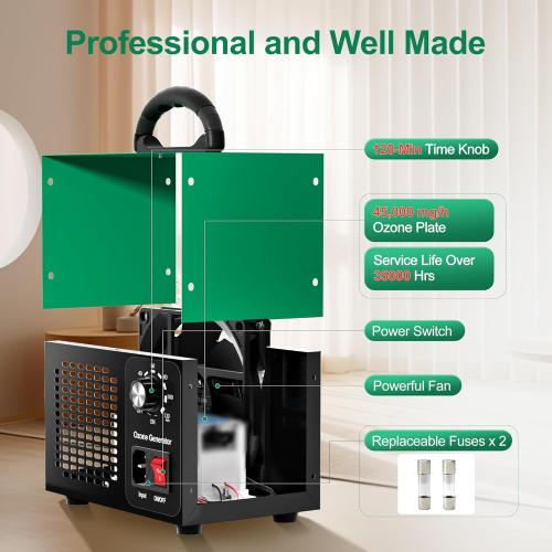 Ozone Generator 45,000mg/h, Industrial O3 Deodorizer for Areas of 2500 Square Feet - High Capacity Ozone Machine Air Ionizer Odor Clean