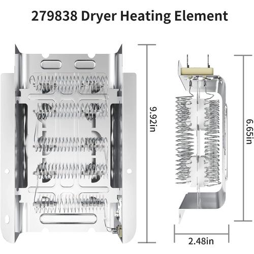 279838 W10724237 3403585 Dryer Heating Element Assembly Replacement Part by AMI PARTS - WED4815EW1 NED4655EW1 Fit for whirlpool amana Dryer Heating Element