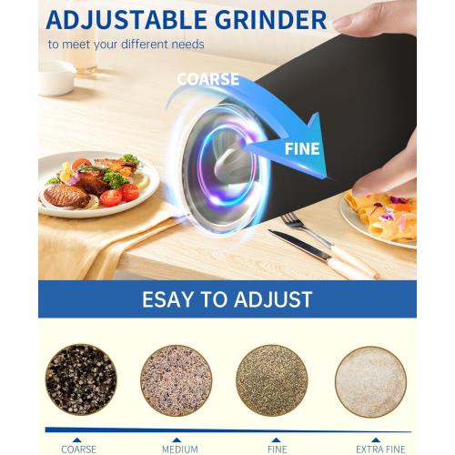 CIRCLE JOY Gravity Electric Salt and Pepper Grinder Set Automatic Salt and Pepper Grinder Set with LED Light, Battery Operated, Adjustable Coarseness, Large Capacity, for Home Kitchen BBQ