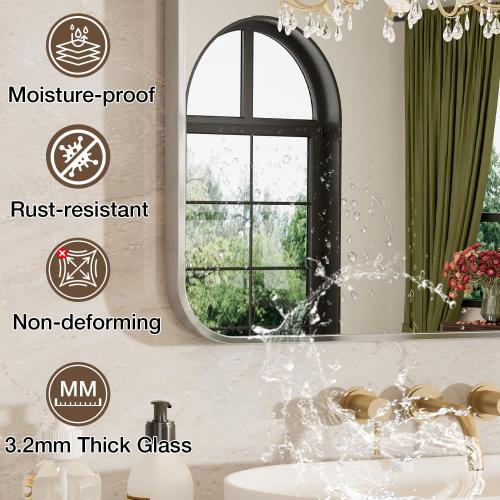 24x36 Bruhed Nickel Rectangle Vanity Bathroom Mirror, Set of 2 | Aluminum Alloy Frame, Clear Reflection, Rust-Resistant, Vertical or Horizontal, Wall Mount, Bedroom and Entryway