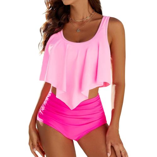 Size L ....Edelqual Tankini Swimsuits for Women High Waisted Bikini Sets Plus Size Two Piece Bathing Suits Tummy Control Swimwear