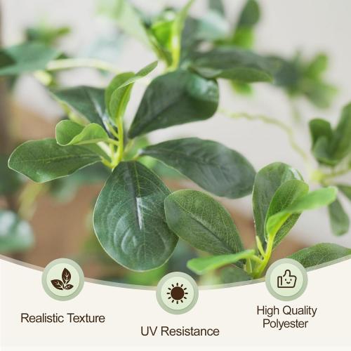 Keeplush 7ft Tall Artificial Black Olive Tree with 1260 Lifelike Leaves, Tall Fake Greenery Olive Silk Plants Artificial Tree Indoors in Pots, Faux Olivo Tree for Living Room Office Decor