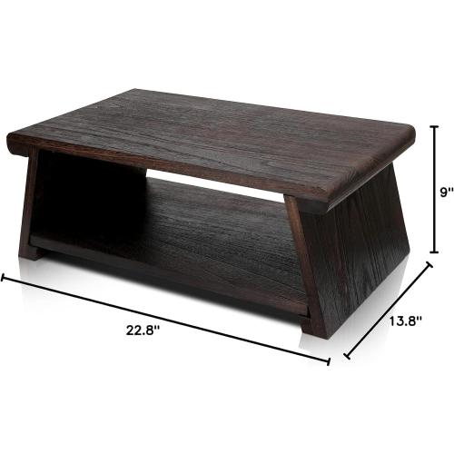 ENSO SENSORY Uji Meditation Table - Premium Japanese Altar Table & Shrine Stand - Tatami Chabudai Puja Folding Table - Low Tea Table for Sitting on The Floor -Sleek Finish, Lightweight Paulownia Wood
