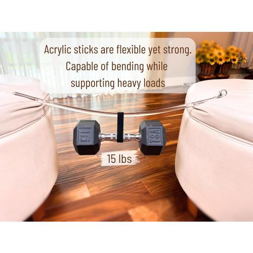 24 inch (4 Pack) All Clear Acrylic Curtain Pull Wand - Clear Curtain Wand - Invisible Drapery Wand - Drapery Pull Rod (24 Inch)