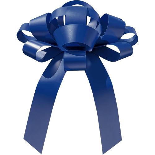 CarBowz Big Bow for Car Decorations and Birthday Gifts, Large Ribbon, Magnet, Safe Sticker Included, Fully Assembled 30 Wide Huge Bow, No Suction Cup Needed (Blue)