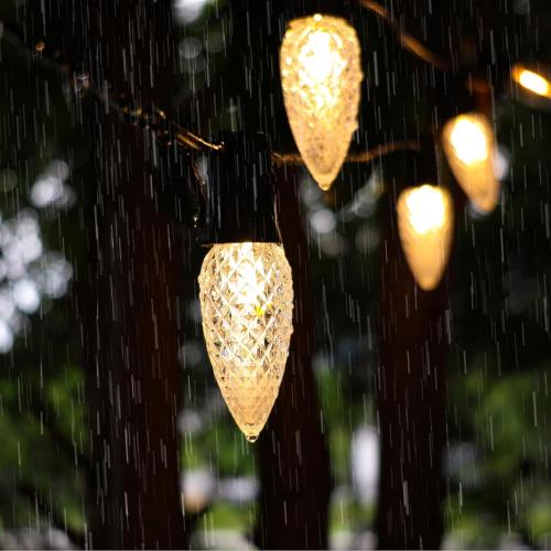 50 Pack C9 Led Replacement Christmas Light Bulb, 0.6W C9 Shatterproof Led Bulbs for Christmas String Light, E17 Intermediate Base, Commercial Grade Light Bulbs, Warm White 2700K