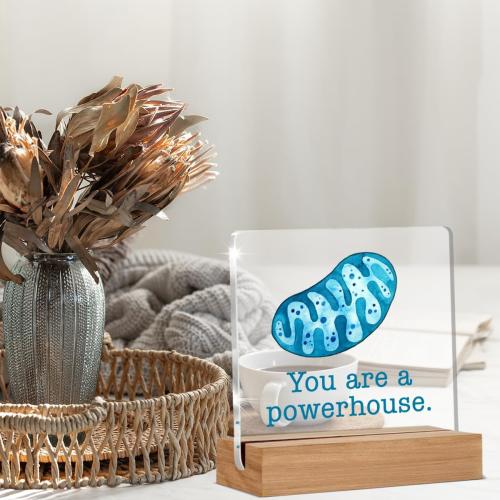 Biology Gifts for Women Men, Science Motivational Quote Sign, Acrylic Decorative Sign, 4 x 4 Inches