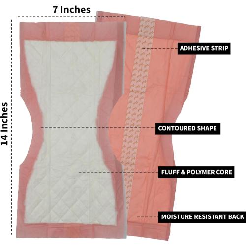 Vakly Extra Large Postpartum Maternity Pads [40 Pack] Hospital Style Super-Absorbent Contoured Pad Liners - 7 Wide X 14 Long - Heavier Overnight Post Birth Protection for Women - Incontinence Liners