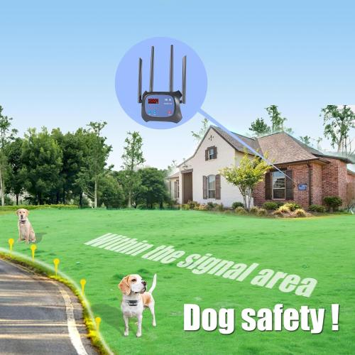 Plkm Dog Wireless Fence Pet Boundary Container 2026 Upgraded System, Adjustable Control Range, Safe Harmless Electric Wireless Dog Fence, Waterproof Rechargeable Collar Receiver
