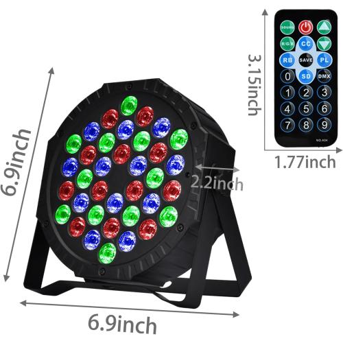 Stage Lights Dj Lights for Parties Led Stage Lights Sound Activated Portable Party Lights Par Lights 36 Led RGB Remote Control Disco Lights Uplights for Indoor Events Bar Birthday Wedding Outdoor