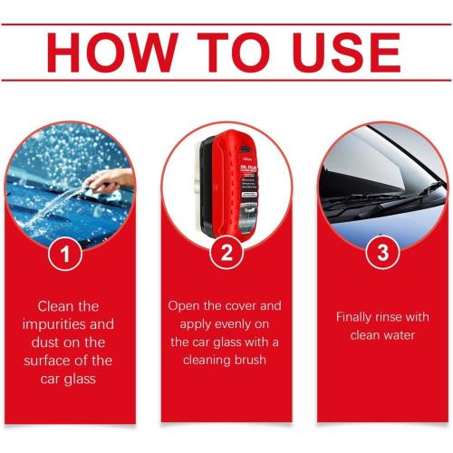 Automotive Oil Film Cleaning Brush 2024 Glass Oil Film Remover for Car Window Windshield Cleaner Tool Glass Cleaning Board 120mL
