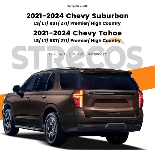 LED Tail Lights for Chevy Tahoe Suburban 2021 2022 2023 2024 LH | LS LT RST Z71 Trims, Rear Brake Lights Assembly, Replace: 84849416 GM2800322 (Left Driver Side)