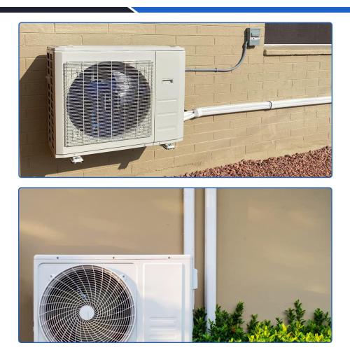 3'' 14 Ft Mini Split Line Set Cover, PVC & PP Line Cover Set Universal for Mini Split AC & Central AC, White