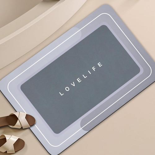 Bath mat Rubber Bathroom Mat-Quick Dry Absorbent Rug Non-Slip Thin Bathroom Rug Instant Dry Magic Bath mats for Bathroom Floor Mat in Front of Bathtub, Sink, Dark Grey, 17x27in