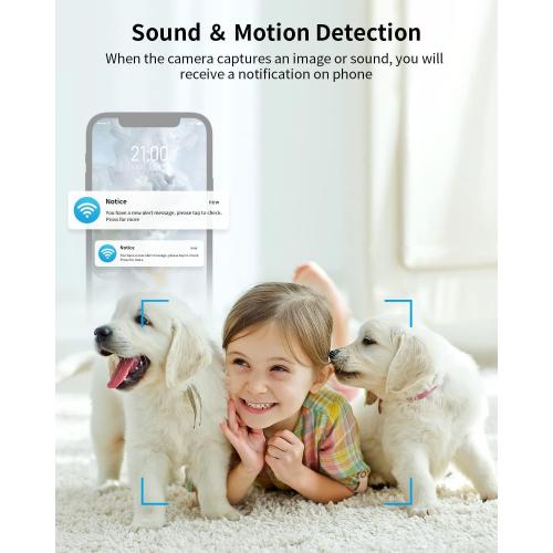1080P Indoor Camera for Child/Elder/Nanny/Pet, Home Camera with Infrared Night Vision and 2-Way Storage, Motion and Sound Detection, White (BM-A-2)