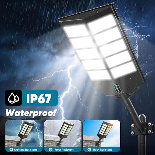 26 Large Solar Street Lights Outdoor Waterproof - 9000W 120000LM Solar Powered Parking Lot Light Dusk to Dawn,Motion Sensor Commercial LED Solar Flood Lights Remote Control for Outside