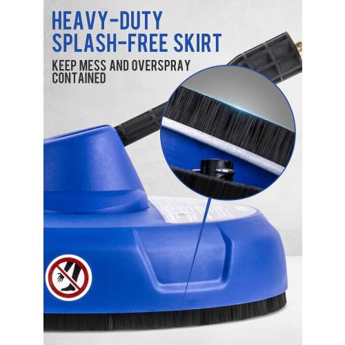 MEKOH 14” Electric Pressure Washer Surface Cleaner Attachment, 2500 PSI Universal Power Washer Accessories for Driveway Sidewalk Deck Patio Concrete Cleaning, 1/4 Quick-Connect, Dual Rotary Nozzles