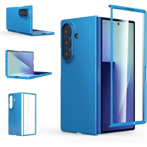 Foluu Slim Fit Case for Samsung Galaxy Z Fold 7, with Front Built-in Screen Protector, Ultra Thin Matte PC Protective Cover for Samsung Galaxy Z Fold7 5G 2025 (Blue)