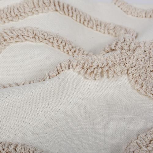 Coquette Bow Tufted Throw Pillow Cover 12x 20, Boho Neutral Linen Pillow Cushion Case