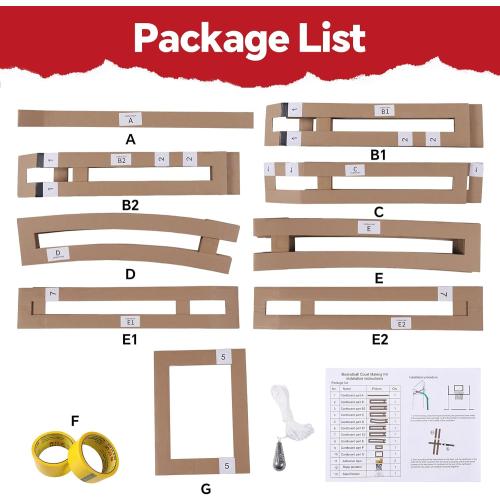 Reusable Basketball Court Marking Kit Foldable Design Basketball Court Stencil Kit for Concrete, Asphalt, Tiles, Driveway or Backyard - No Paint Included
