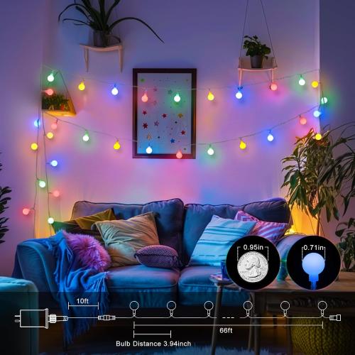 100 LED Christmas Lights Outdoor Waterproof, 43ft Globe Fairy Lights Plug in Indoor with Remote, Multicolor String Light for Patio Garden Christmas Decor