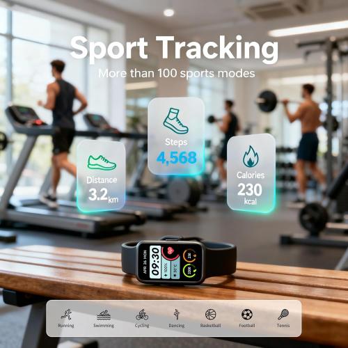 Fitness Tracker Smart Watch for Men Women, 1.47 HD with Bluetooth, 24/7 Heart Rate & Blood Oxygen Monitor, Sleep & Step Counter, 100  Sports Modes, IP68 Waterproof, Compatible with Android iOS