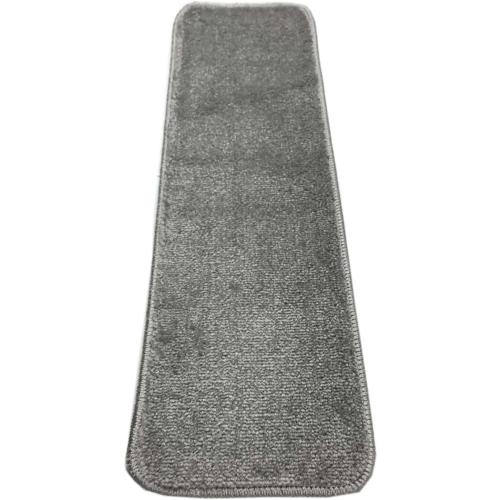 Stair Tread Treads Indoor 7 inch x 24 inch Machine Washable Skid Slip Resistant Carpet Stair Tread Treads Comfy Collection (Set of 13, Grey)